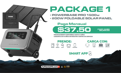PACKAGE 1 POWERBASE PRO 1500w• 200W FOLDABLE SOLAR PANEL XCOLLAB