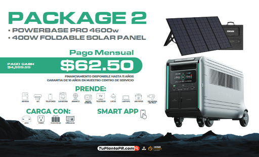 PACKAGE 2 POWERBASE PRO 4600w• 400W FOLDABLE SOLAR PANEL XCOLLAB